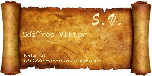 Sáros Viktor névjegykártya