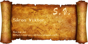 Sáros Viktor névjegykártya